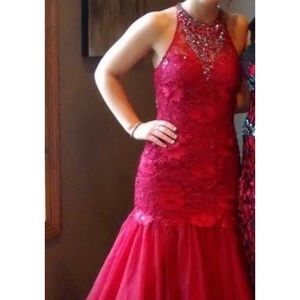 Red Mermaid Prom Dress